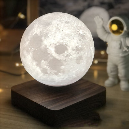 3D Magnetic Levitating Moon Planet Lamp Night Light Rotating LED Suspension 3D Moon Lamp for Bedroom Decoration Novelty Gifts