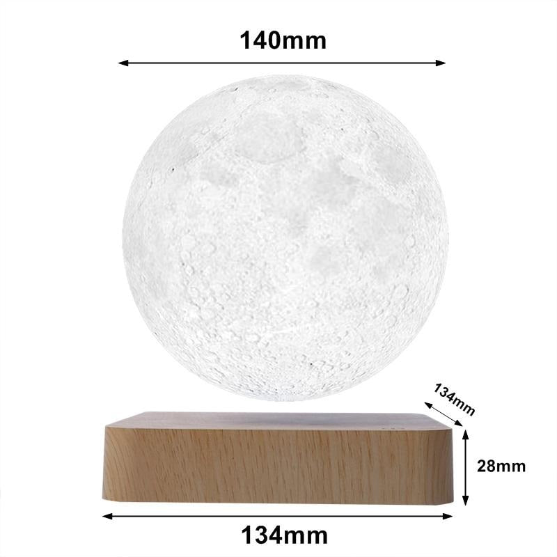 3D Magnetic Levitating Moon Planet Lamp Night Light Rotating LED Suspension 3D Moon Lamp for Bedroom Decoration Novelty Gifts