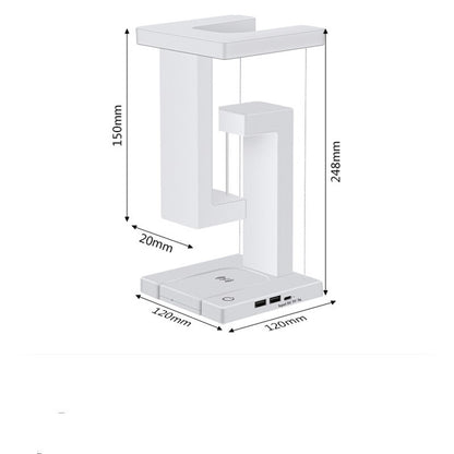 Creative Led Night Light Anti-gravity Floating Desk Lamp Touch Dimming Bedside Bedroom Night Lamp with 10W Wireless Charger Dock