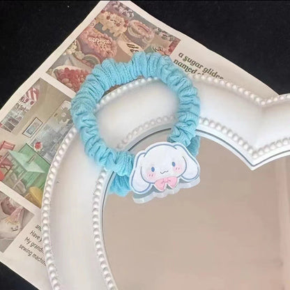 Sanrio Hello Kitty Melody Kuromi Cinnamoroll Cord Diy Gift Handwoven Rubber String Hair Rope Couple Bracelet Hairpin Gift