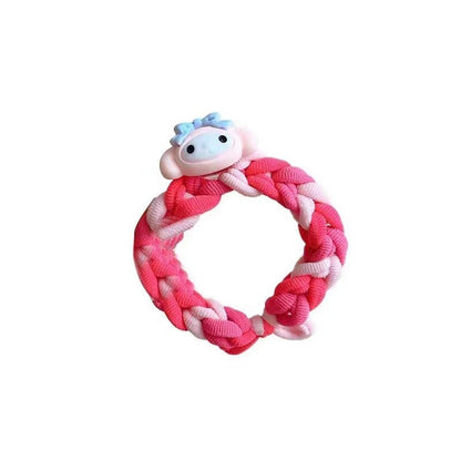 Sanrio Hello Kitty Melody Kuromi Cinnamoroll Cord Diy Gift Handwoven Rubber String Hair Rope Couple Bracelet Hairpin Gift