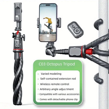 Octopus Selfie Pole Tripod Mobile Phone Micro Single Handheld Desktop Camera Holder Outdoor Live Streaming Shooting Sports Camera Tripod Holder