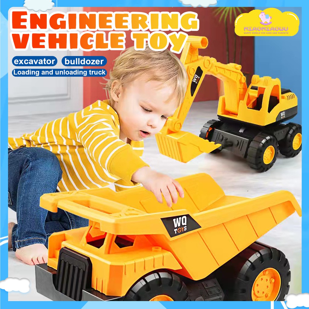 Engineering Car Truck Toys Bulldozer Play Vehicles Big Size Mainan Budak Lelaki gift for boy Good Quality Strong Plastic