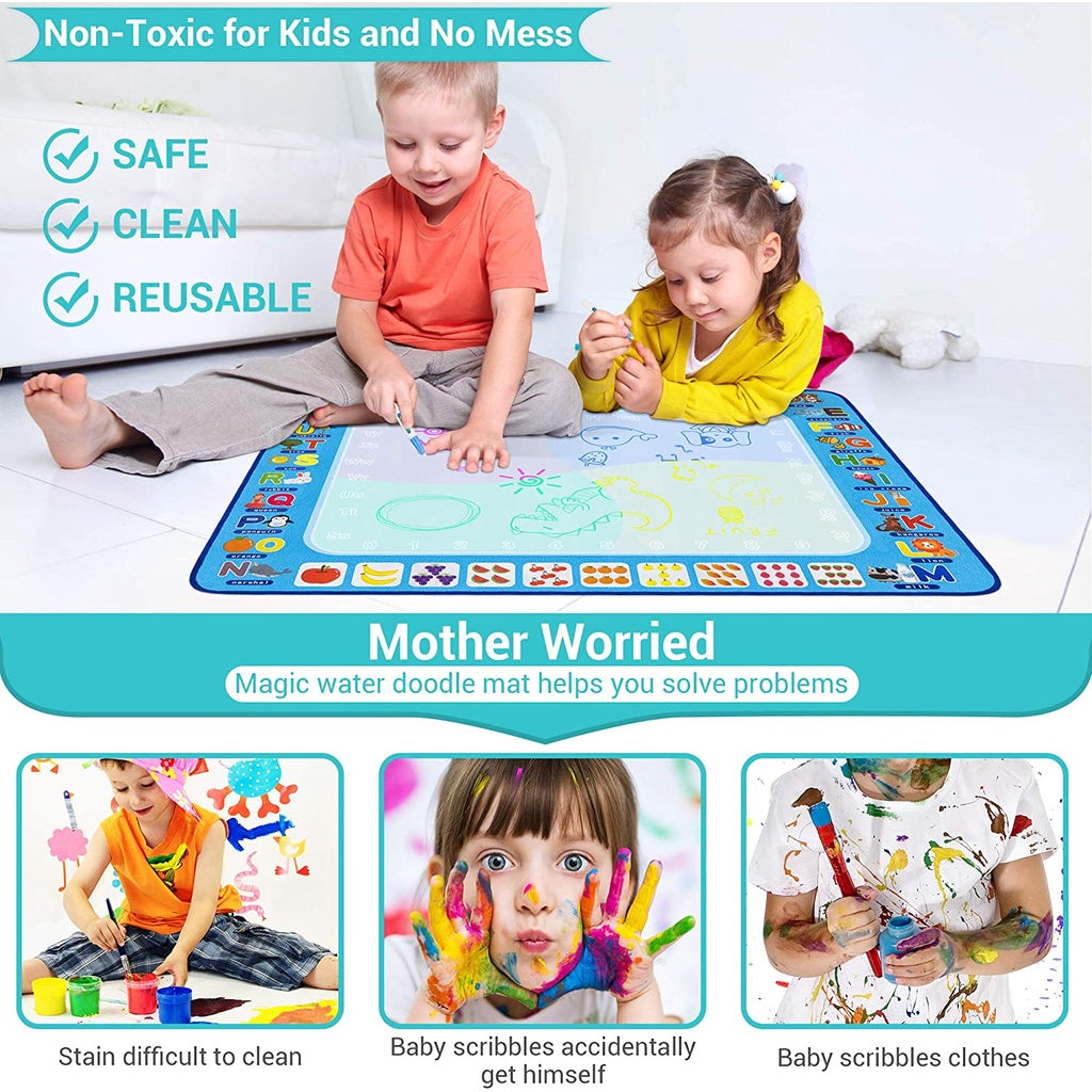 Magic Doodle Mat Water Drawing Pad Mat 100 X 75CM Large Painting Writing Educational Mat Toys for Girls Boys Age 3 - 12