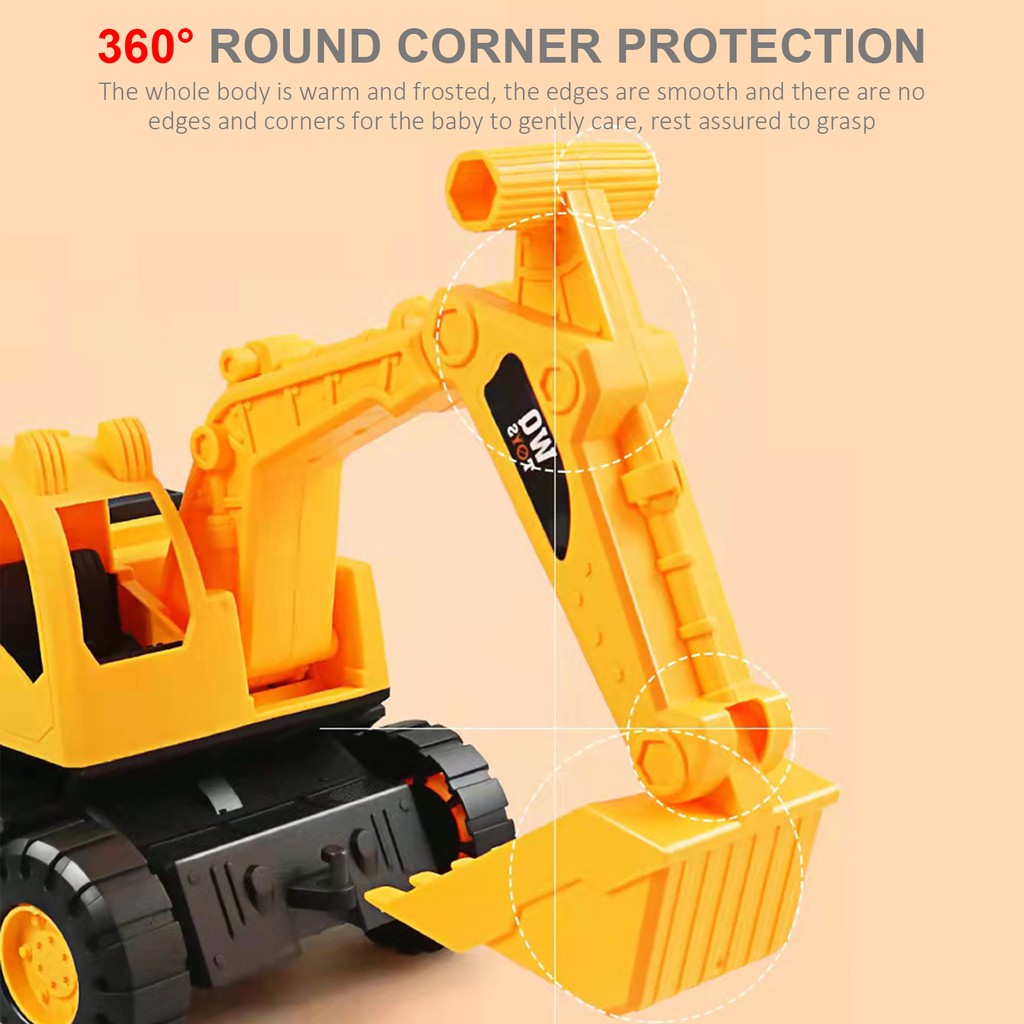 Engineering Car Truck Toys Bulldozer Play Vehicles Big Size Mainan Budak Lelaki gift for boy Good Quality Strong Plastic