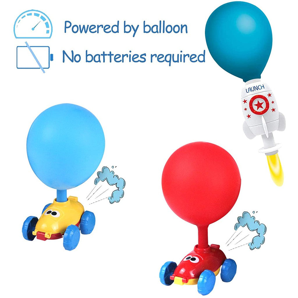 WISHDIAM Balloon Powered Cars,Inertial Balloon Car,Balloon launcher Toy Set,Creative Inflatable Balloon Pump Racing Car