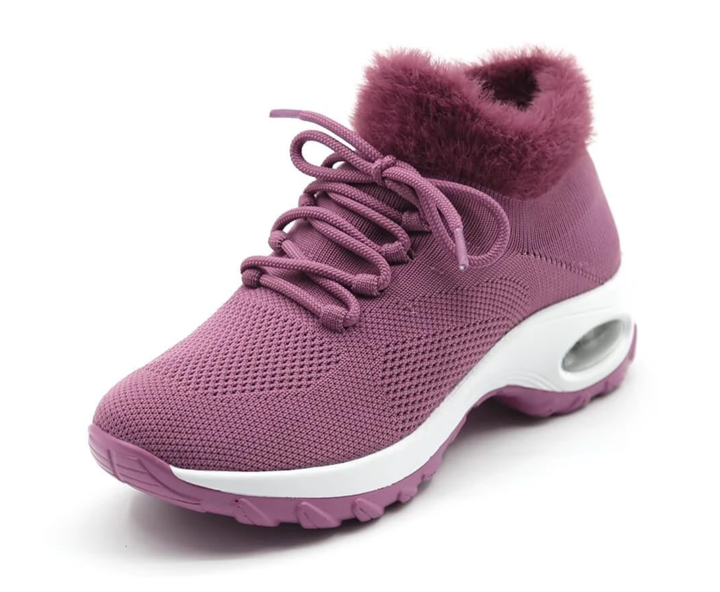 Plush warm flat-bottomed fur shoes Comfortable female personality fashion lace-up lazy shoes