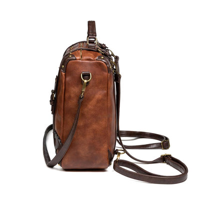 Medieval Retro Style Large-Capacity Contrast Color Bag