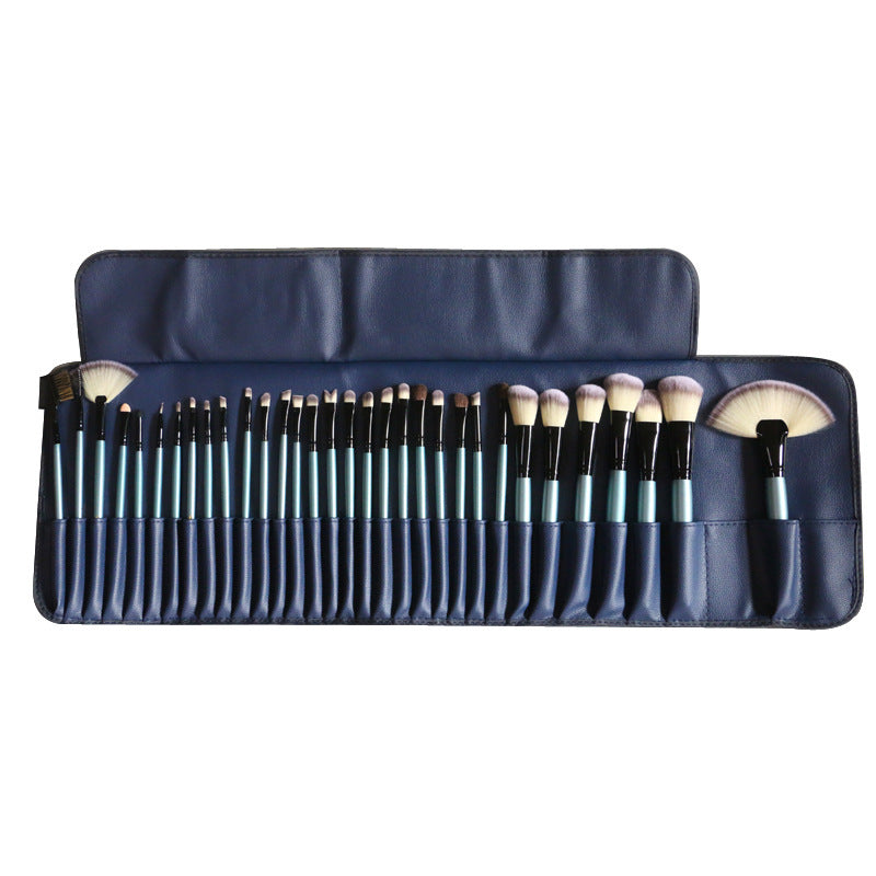 32 blue makeup brushes