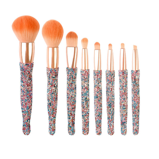 High-end 8 Barrels Of Diamond-encrusted Makeup Brush Set