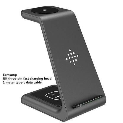 Compatible With , 3 In 1 Fast Charging Station Wireless Charger Stand Wireless Quick Charge Dock For Phone Holder