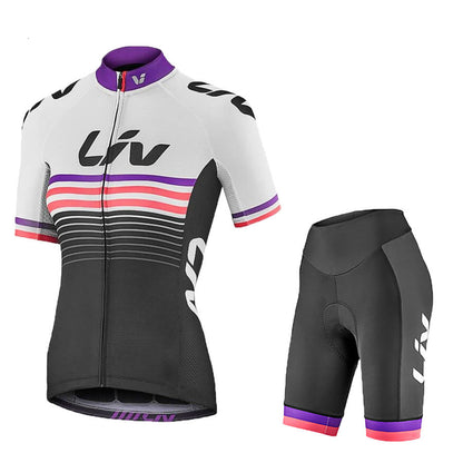 Women's LIV Summer Cycling Jersey Short Sleeve Shorts Suit Breathable