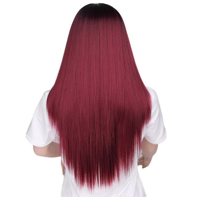 Women's fake long straight hair