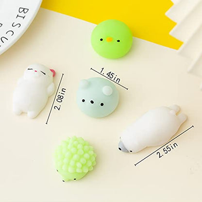 Mochi Squishy Toys 20PCS Party Favors for Kids Cat Dolphin Squishy Squeeze Stress Relief Toys Mini Mochi Kawaii Animal Party Novelty Toys Boy Girl Birthday Gift Random