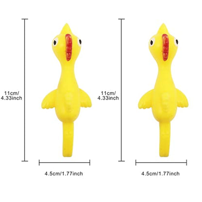 TIBDALA Slingshot Chicken Rubber Chicken Flick Chicken Flying Chicken Flingers Chicken Stretchy Toys, Funny Christmas Stuffers Easter Chicks Turkey Toys Novelty Gifts for Kids