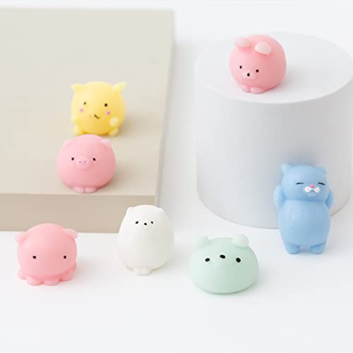 Mochi Squishy Toys 20PCS Party Favors for Kids Cat Dolphin Squishy Squeeze Stress Relief Toys Mini Mochi Kawaii Animal Party Novelty Toys Boy Girl Birthday Gift Random