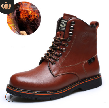 2021 autumn men's casual Martin boots men's plus velvet boots, Europe and the United States men's shoes fashion military boots