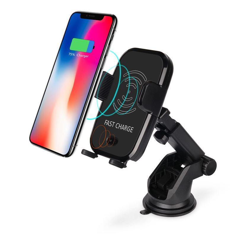 Fast Wireless Car Charger with Automatic Infrared Sensor Car Mount