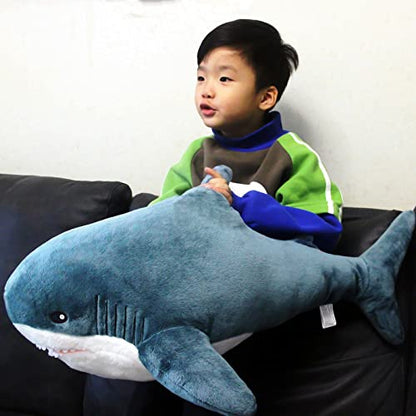 29.5 Inch Children's Day Gift Giant Shark Stuffed Animal Pillow, Soft Shark Toys Big Shark Plush Pillows for Kids, Large Stuffed Shark Funny Gifts for Brave Boy's and Girl's Room Shark Decor.