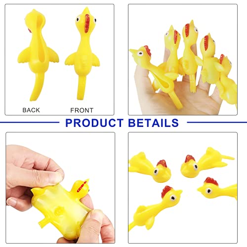 TIBDALA Slingshot Chicken Rubber Chicken Flick Chicken Flying Chicken Flingers Chicken Stretchy Toys, Funny Christmas Stuffers Easter Chicks Turkey Toys Novelty Gifts for Kids