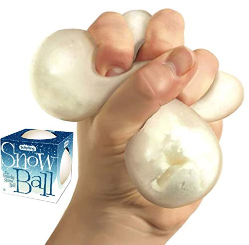 Schylling Snow Ball (NeeDoh) Crunchy, Squishy, Squeezy, Stretchy Stress Balls Gift Set Bundle - 2 Pack