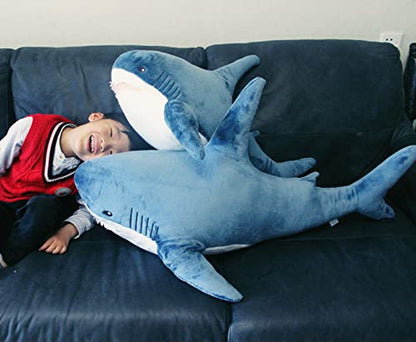 29.5 Inch Children's Day Gift Giant Shark Stuffed Animal Pillow, Soft Shark Toys Big Shark Plush Pillows for Kids, Large Stuffed Shark Funny Gifts for Brave Boy's and Girl's Room Shark Decor.