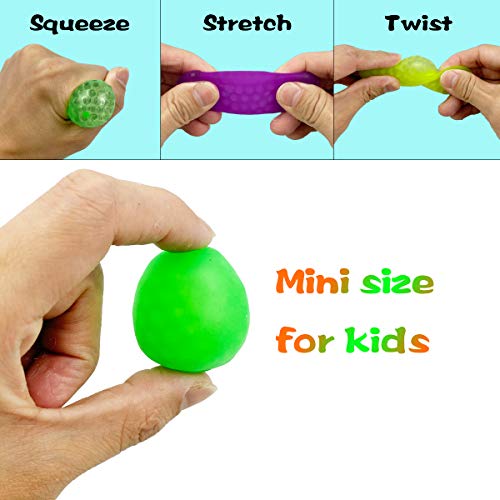 QINGQIU 12 Pack Mini Water Beads Easter Eggs Stress Relief Toys for Kids Boys Girls Toddlers Easter Basket Stuffers Gifts Party Favors