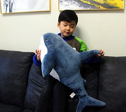 29.5 Inch Children's Day Gift Giant Shark Stuffed Animal Pillow, Soft Shark Toys Big Shark Plush Pillows for Kids, Large Stuffed Shark Funny Gifts for Brave Boy's and Girl's Room Shark Decor.