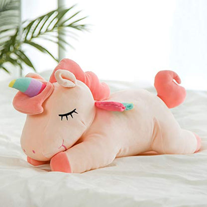 Unicorn Stuffed Animal, Soft Unicorn Plush Hugging Pillow Toy Gifts for Kids (Pink, 23.6 in)