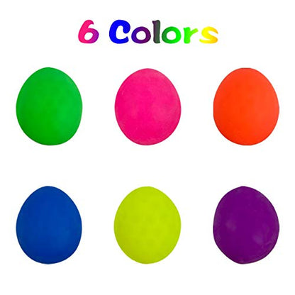 QINGQIU 12 Pack Mini Water Beads Easter Eggs Stress Relief Toys for Kids Boys Girls Toddlers Easter Basket Stuffers Gifts Party Favors