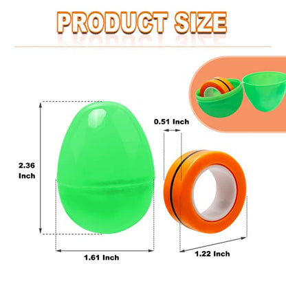 AHEYE Prefilled Easter Eggs of 12 Pack Magnetic Fidget Rings,Easter Basket Stuffer for Kids Boys Girls Toddlers Easter Basket Stuffers Gifts Egg Fillers Party Favors