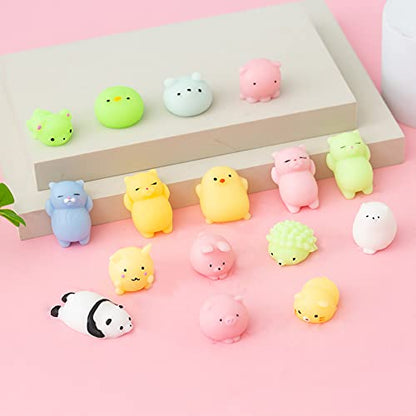 Mochi Squishy Toys 20PCS Party Favors for Kids Cat Dolphin Squishy Squeeze Stress Relief Toys Mini Mochi Kawaii Animal Party Novelty Toys Boy Girl Birthday Gift Random