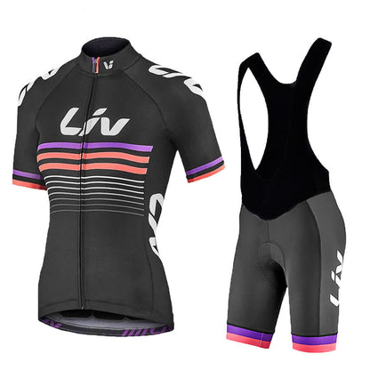 Women's LIV Summer Cycling Jersey Short Sleeve Shorts Suit Breathable