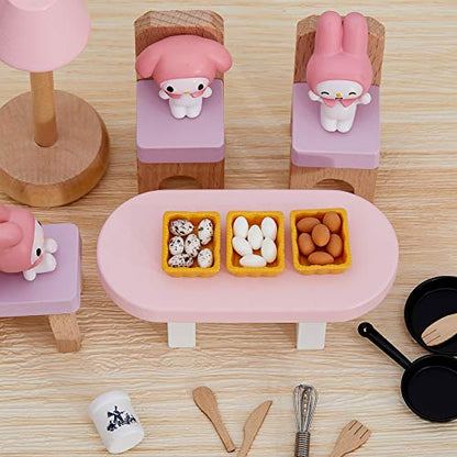 Skylety 28 Pieces 1:12 Dollhouse Kitchen Decorations, 6 Pieces Miniature Egg Beater and Utensils with 18 Pieces Mini Egg Models Miniature Food Toy with Pottery Holder Pretend Play Toy