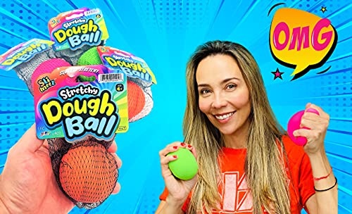 Stretchy Balls Stress Relief (1 Ball) by Fun a Ton | Soft Dough Stress Ball Pull and Stretch. Hand Therapy or Sensory Fidget Toy, Squishy Anxiety Relaxing Toy. | 401-1s