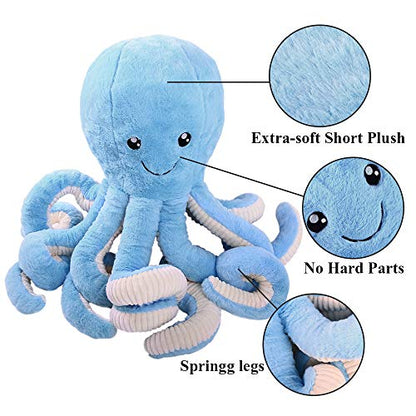 DENTRUN Octopus Stuffed Animals, Octopus Plush Doll Play Toys for Kids Girls Boys Adults Birthday Xmas Gift Present 7/16/24/32 Inches, 5 Colors