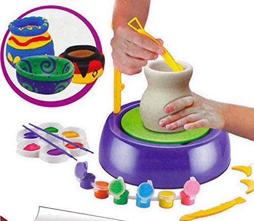 HUAWELL Pottery Wheel, Pottery Studio Kit, Educational Toy, DIY Toy with Clay for Kids, Children Beginners for Fun