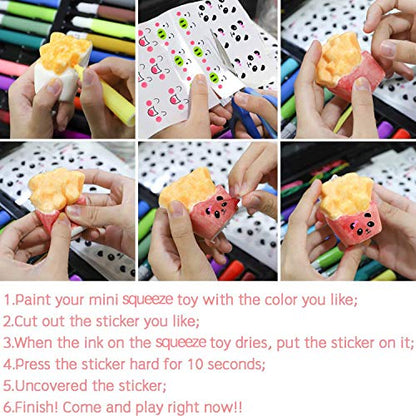 WATINC Random 30 Pcs DIY Squeeze Toys Cream Scented Kawaii Simulation Lovely Toy Medium Mini Soft Food Squeeze Bread Toys Keychains, Phone Straps, Bonus Random Stickers