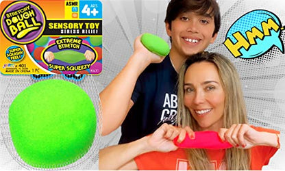 Stretchy Balls Stress Relief (1 Ball) by Fun a Ton | Soft Dough Stress Ball Pull and Stretch. Hand Therapy or Sensory Fidget Toy, Squishy Anxiety Relaxing Toy. | 401-1s