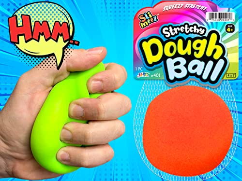 Stretchy Balls Stress Relief (1 Ball) by Fun a Ton | Soft Dough Stress Ball Pull and Stretch. Hand Therapy or Sensory Fidget Toy, Squishy Anxiety Relaxing Toy. | 401-1s