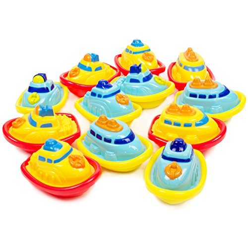 Boley Boats Bathtub & Pool Toys - 12 Pk Kids Bath Toys & Swimming Pool Games for Toddlers Ages 3+