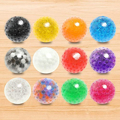 Small Fish Sensory Stress Ball Set for Kids and Adults, 12 Pack Stress Relief Fidget Balls Filled with Water Beads to Relax, Decompress, and Focus, Squishy Toys for Children with Autism, and ADHD