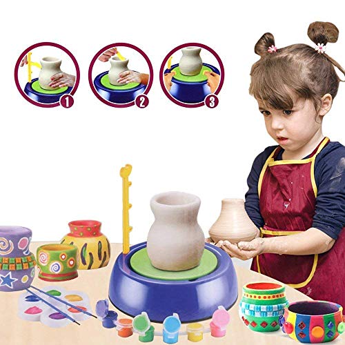 HUAWELL Pottery Wheel, Pottery Studio Kit, Educational Toy, DIY Toy with Clay for Kids, Children Beginners for Fun