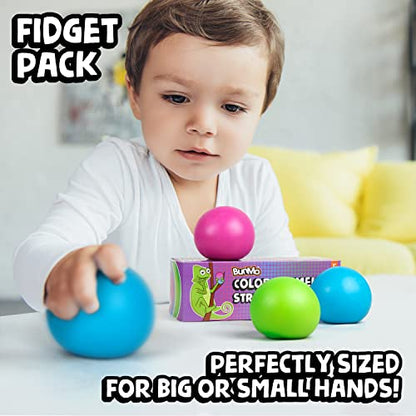 BUNMO Stress Balls - Color Changing Stress Balls for Kids. Durable Stress Ball from Thick Casting. Squishy Ball Makes Fun Stress Balls Fidget Toys, Squishy Balls Fidget Toys.