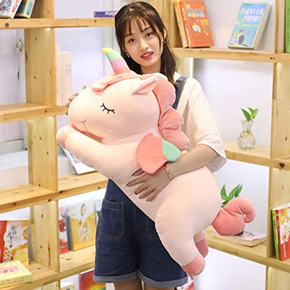 Unicorn Stuffed Animal, Soft Unicorn Plush Hugging Pillow Toy Gifts for Kids (Pink, 23.6 in)