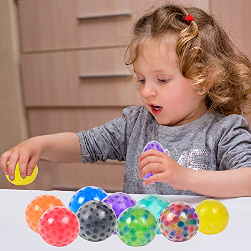 YAOJITOY 16Pack Sensory Stress Balls Set, Squishy Squeeze Balls Filled with Stress Balls, Alleviate Anxiety, Tension and Improve Focus, Fidget Stress Toys for Autism & ADD/ADHD (A-16)