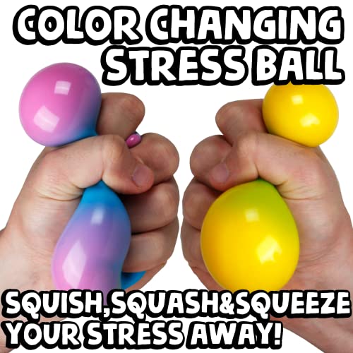 BUNMO Stress Balls - Color Changing Stress Balls for Kids. Durable Stress Ball from Thick Casting. Squishy Ball Makes Fun Stress Balls Fidget Toys, Squishy Balls Fidget Toys.