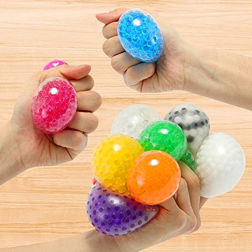 Small Fish Sensory Stress Ball Set for Kids and Adults, 12 Pack Stress Relief Fidget Balls Filled with Water Beads to Relax, Decompress, and Focus, Squishy Toys for Children with Autism, and ADHD