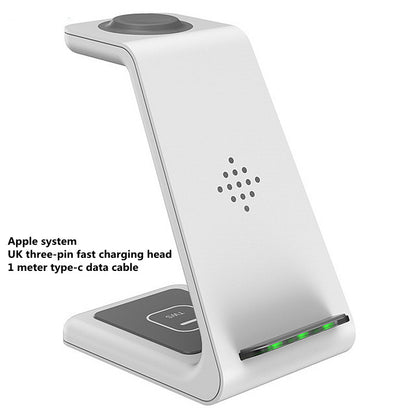 Compatible With , 3 In 1 Fast Charging Station Wireless Charger Stand Wireless Quick Charge Dock For Phone Holder