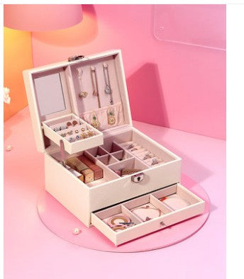 Simple European Style Large-capacity Jewelry Box Cosmetic Case Jewelry Storage